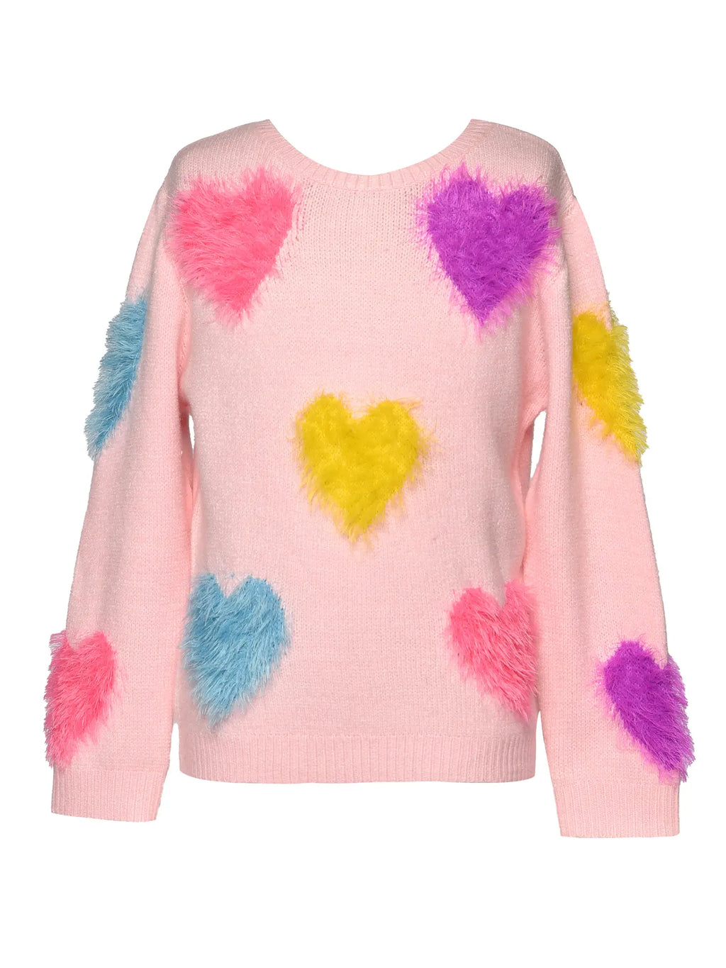 Fuzzy Heart Sweater Top