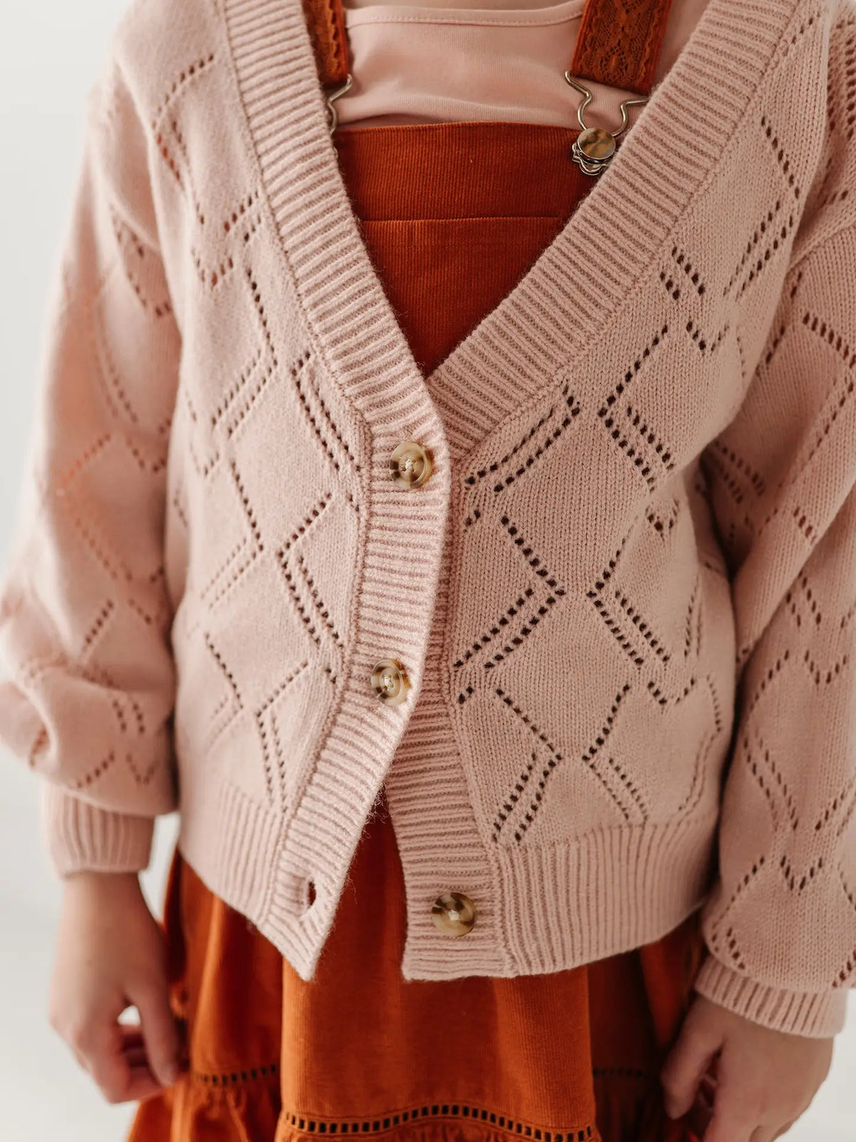 Avery & Alexander Textured Sweater Cardigan - Rose Cloud