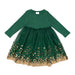 Emerald Sequin Christmas Long Sleeve Tutu Dress - Holiday