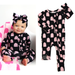 Black & Pink RUFFLE ZIP Bamboo pj