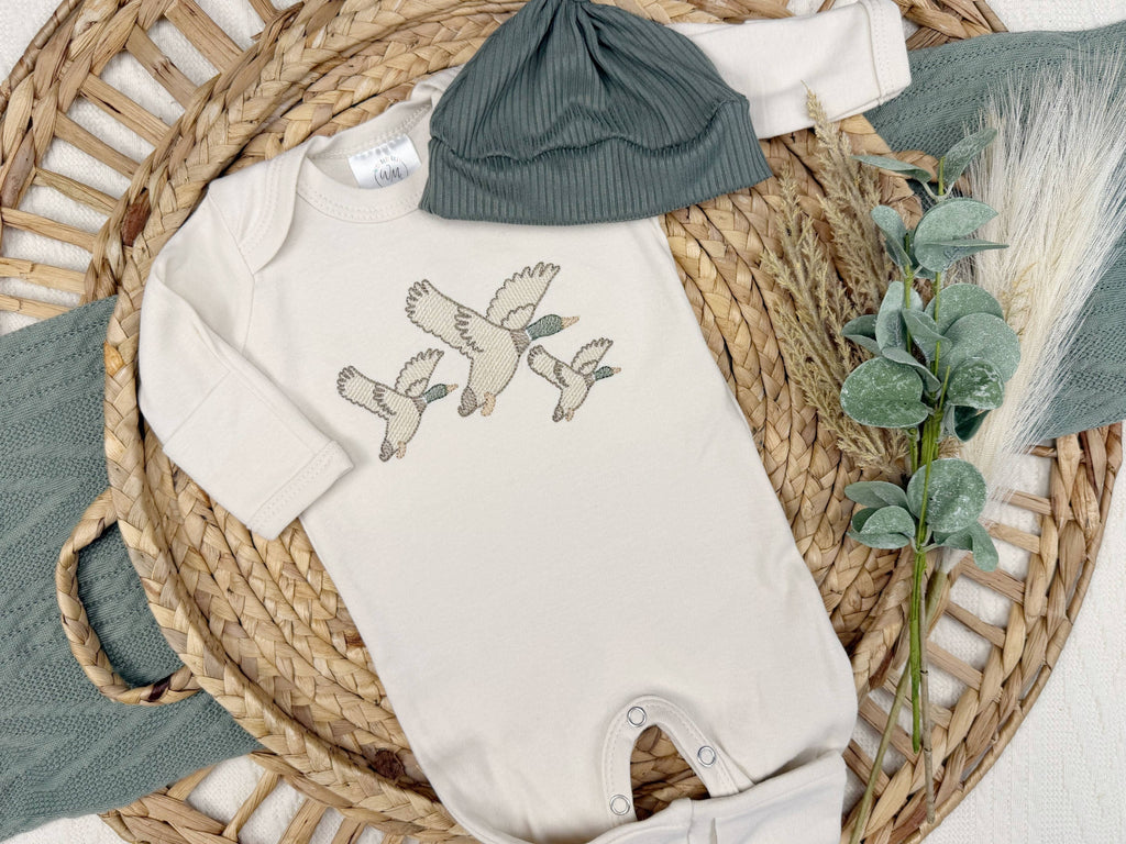 Mallard duck baby footie - Set