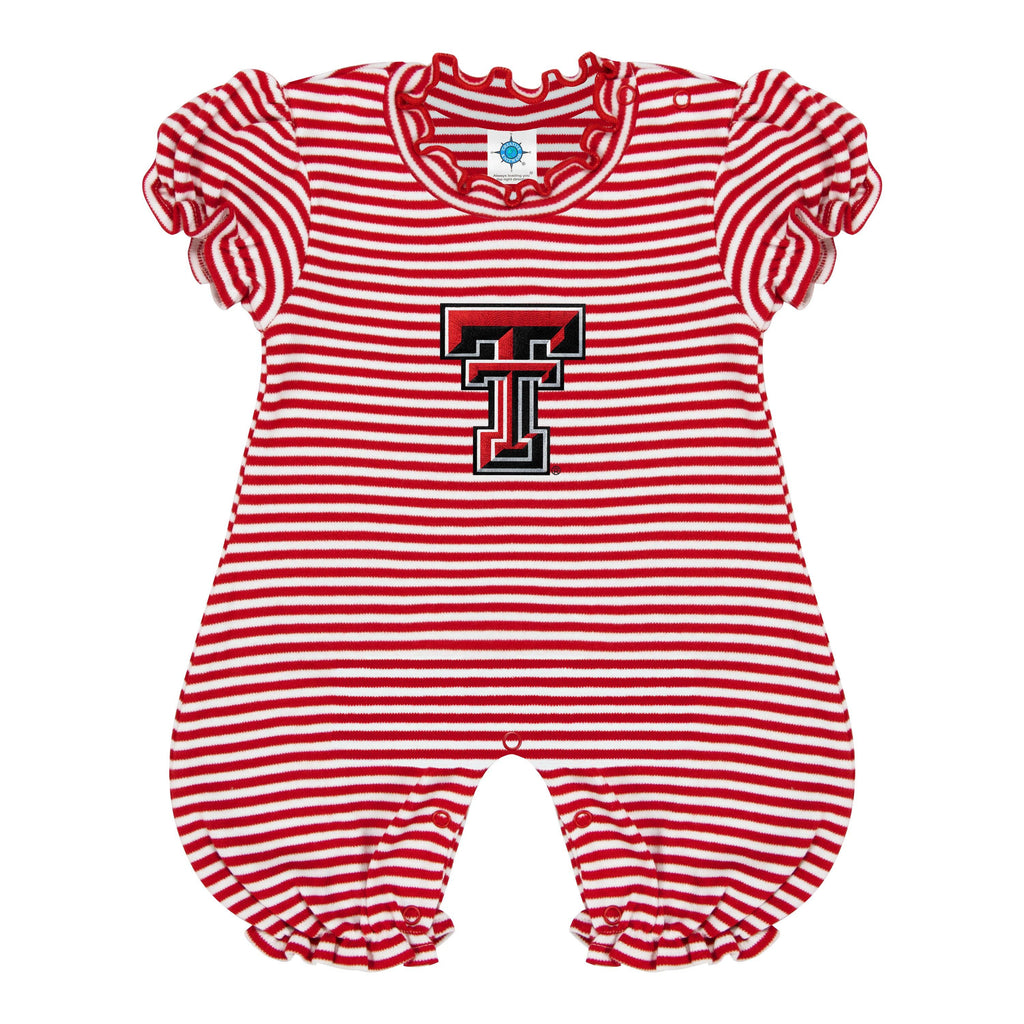 Texas Tech Red Raiders Infant Striped Puff Sleeve Romper
