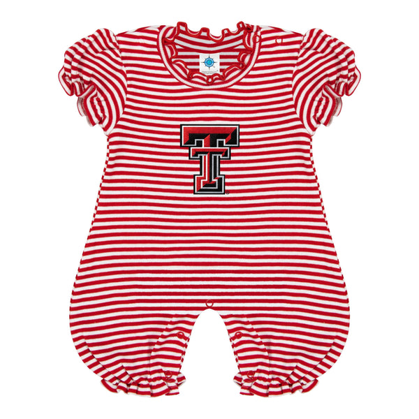 Texas Tech Red Raiders Infant Striped Puff Sleeve Romper