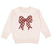 Christmas Plaid Bow Patch Sweatshirt - Natural