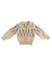 Babysprouts Girl's Floral Knit Cardigan Beige Tulip Intarsia