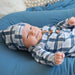 Paxton's Plaid Newborn Baby Knot Gown & Hat Set