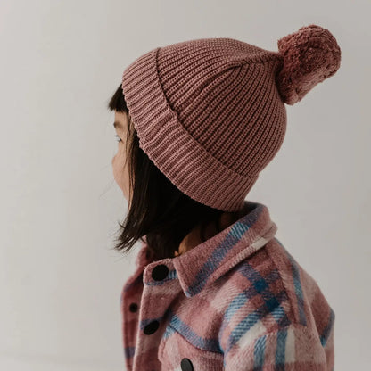 Babysprouts Knit Pom Hat - Rose