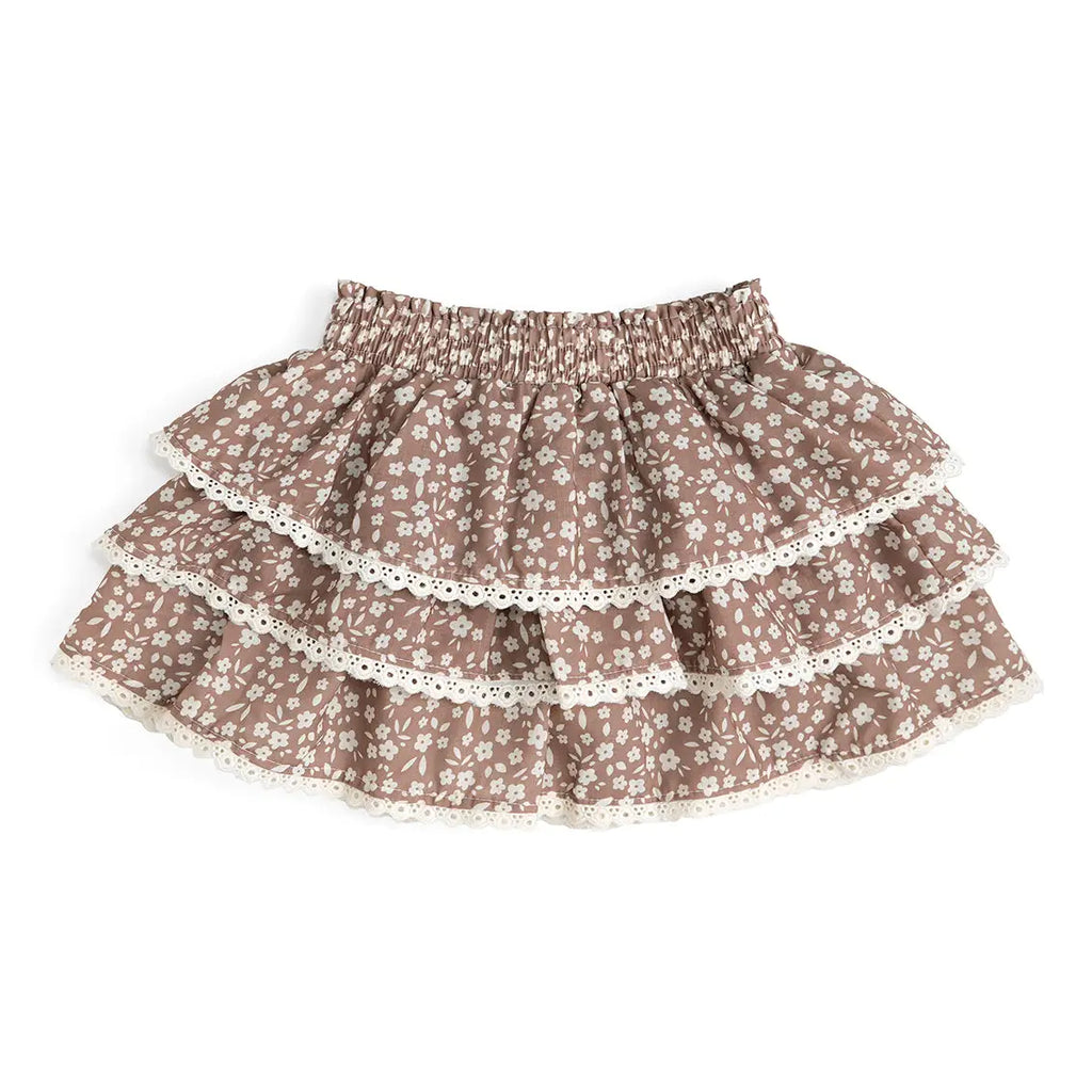Mocha Floral Skort - Kids Boutique Clothing