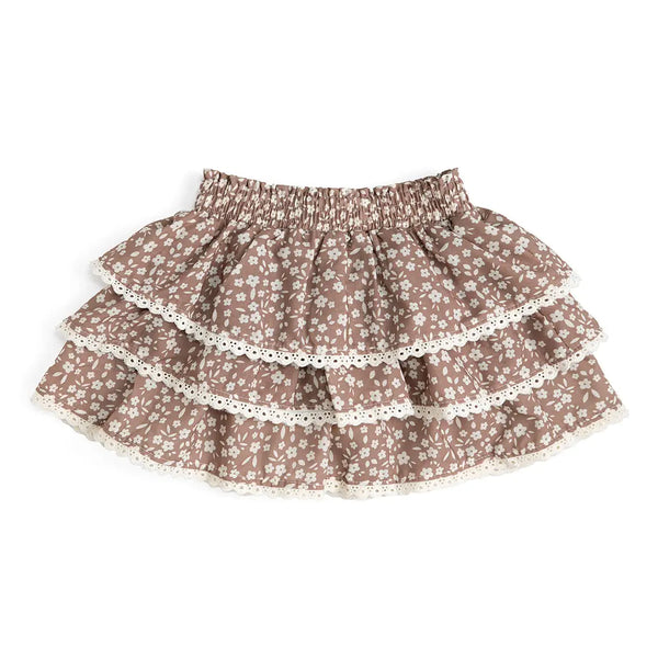 Mocha Floral Skort - Kids Boutique Clothing
