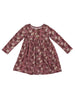 Long Sleeve Henley Dress - Cluster Garden Floral