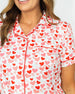 All You Need is Love Short Sleeve Button Up Sleep Shirt/Pant SET XS