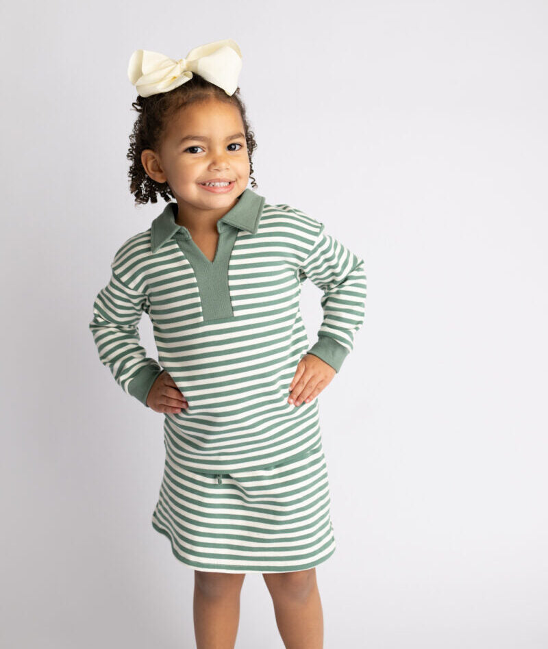 Isabelle Skort - Green Stripe