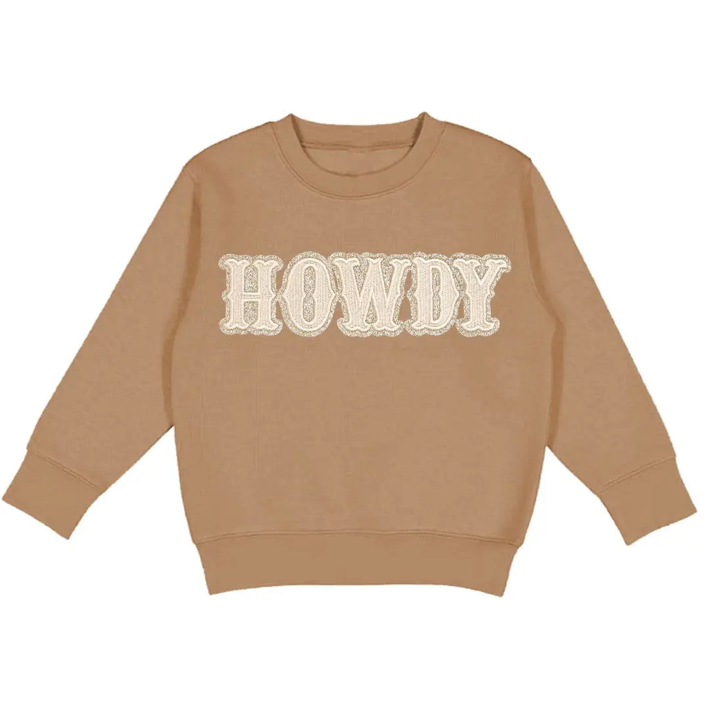 Howdy Patch Sweatshirt - Mocha - Western Apparel