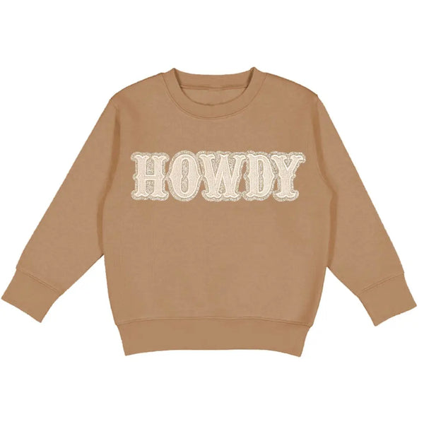 Howdy Patch Sweatshirt - Mocha - Western Apparel