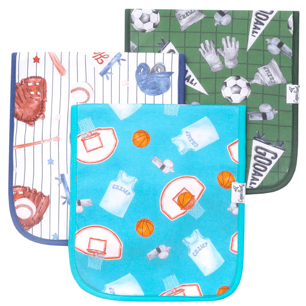 3 Pack Premium Burp Cloths - All Star