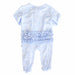 Blue-tiful Bows Ruffle Zipper Footie