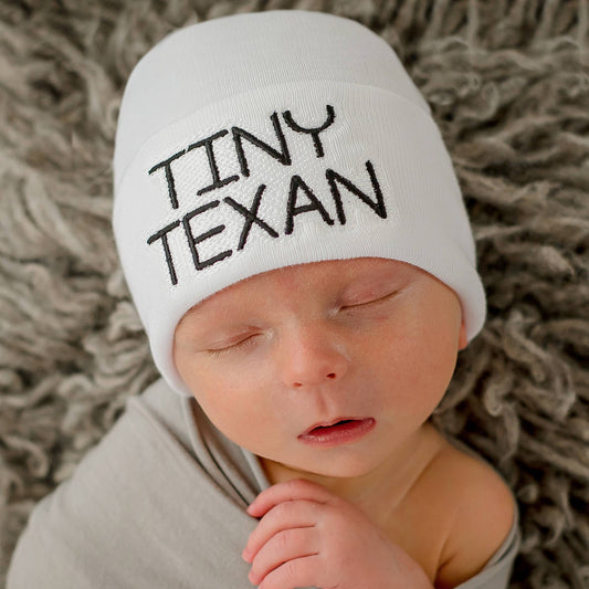 Tiny Texan Baby Hospital Hat - oatmeal