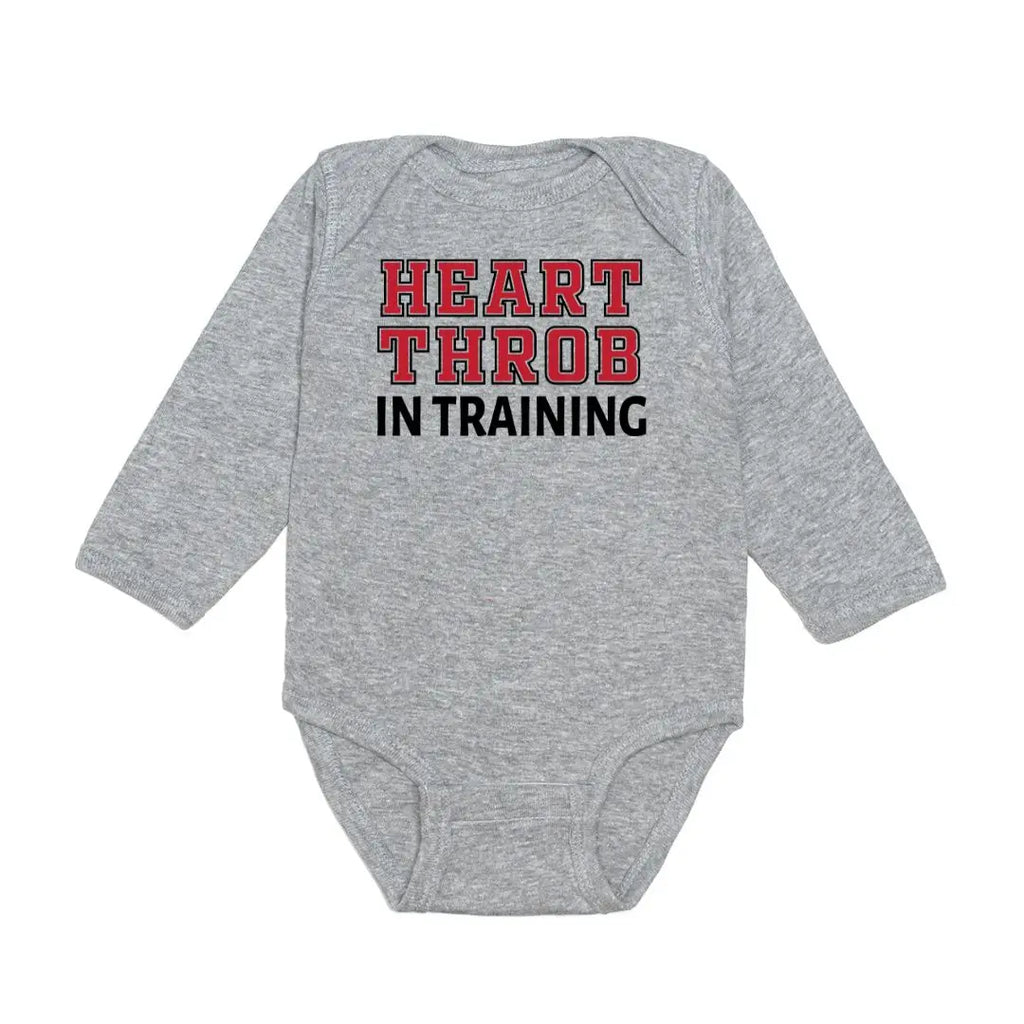 Heart Throb in Training Valentine's Day Long Sleeve Bodysuit