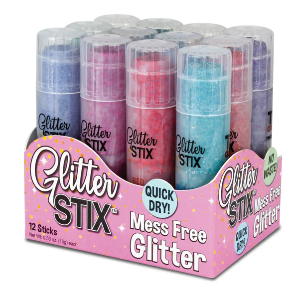NEW! Glitter Stix, Mess Free Glitter, Set of 12 Colors