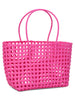 Large Pink Woven Tote Bag