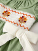 Fall Thanksgiving Smock Embroidered Bubble