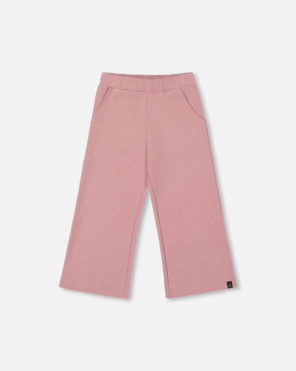 Waffle Flare Leg Pants Dusty Pink