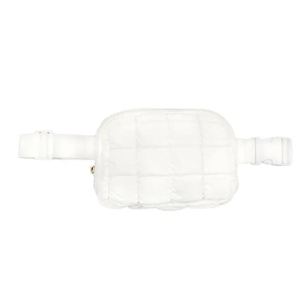 Karma Collection Clean White Puffer Waist Belt Bag