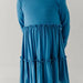 GIRLS LONG SLEEVE DOUBLE TIERED DRESS - Stonewash
