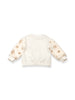 T Sequin Snowflake Fur Slv Sweatshirt