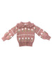 GIRLS FLORAL KNIT CARDIGAN - Tulip Heart Intarsia