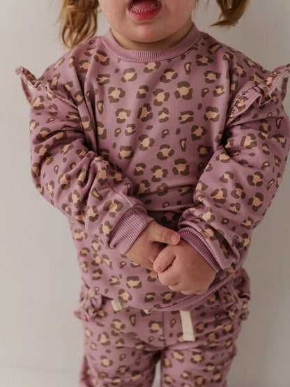 GIRLS RUFFLE SWEATSHIRT - Cheeta
