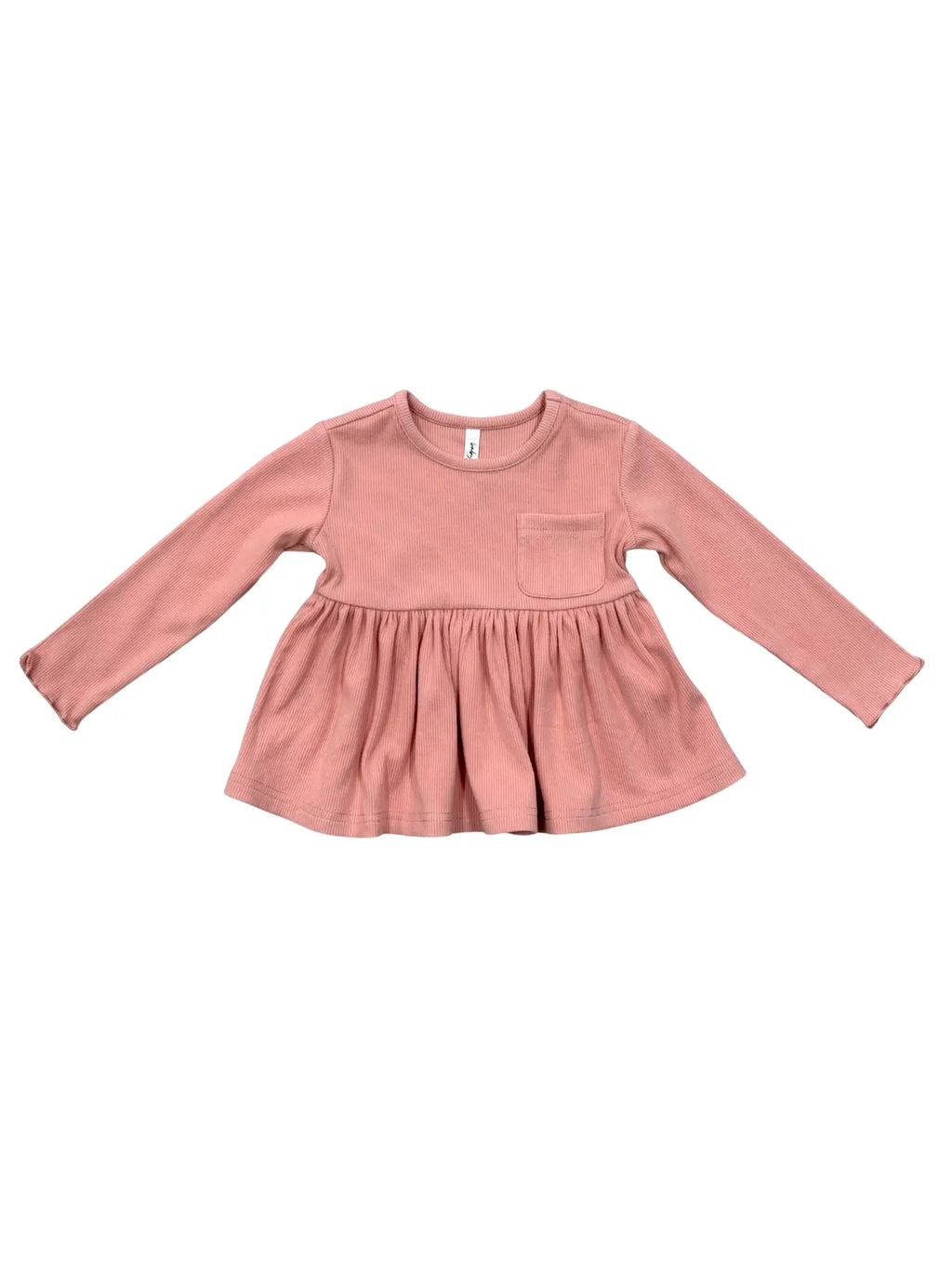 Babysprouts Girl's Ribbed Peplum Shirt - Mellow Rose