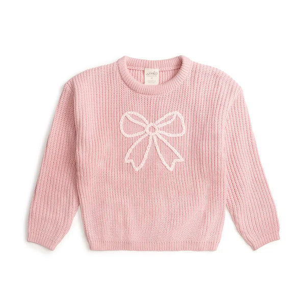 Coquette Bow Knit Sweater - Kids Boutique Clothing
