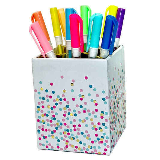 Confetti Pen Cup & Gel Pens
