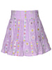 Embroidered Mini Skirt with Smocked Yoke