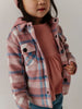 KID'S HOODED SHACKET - PINK-BLUE PLAID