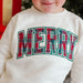 Merry Tartan Patch Christmas Sweatshirt - Kids Clothing