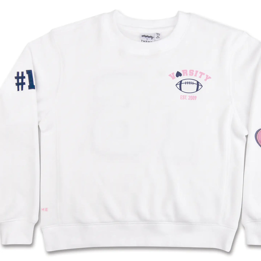 Theme Varsity White Sweatshirt