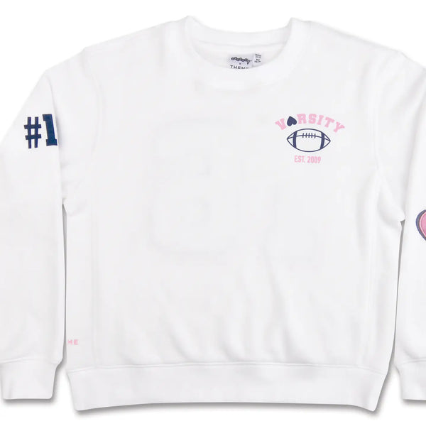 Theme Varsity White Sweatshirt