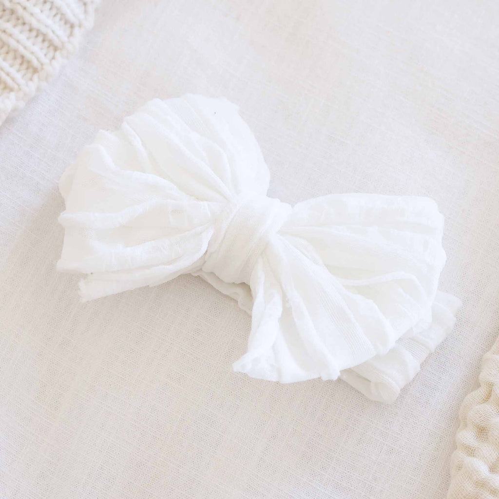 Large Ruffle Knit Bow | Brights