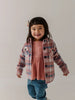 KID'S HOODED SHACKET - PINK-BLUE PLAID