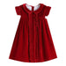 Red Velvet Ruffle Dress