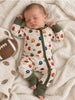 2-Way Zip Romper, Vintage Football Playbook