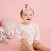 Pink Rose Long Sleeve Romper - Pink - Baby Clothing