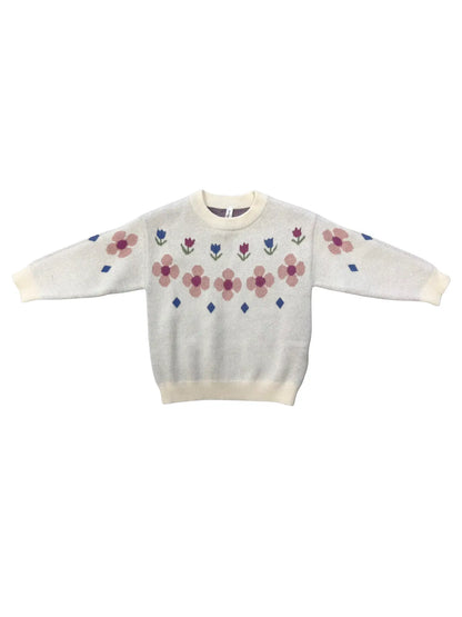 KNIT SWEATER -  Tulip Intarsia