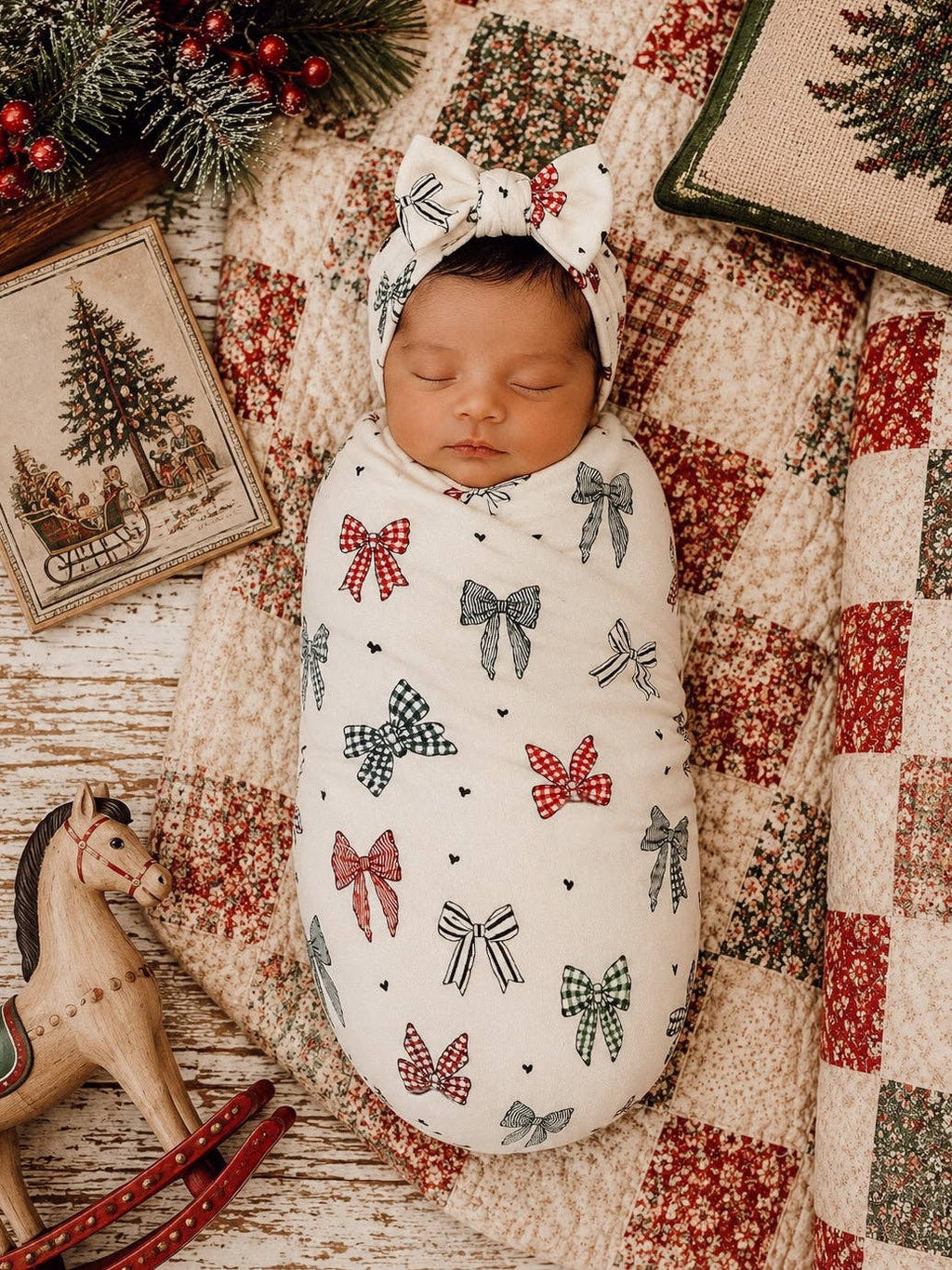 Swaddle, Country Christmas Bows