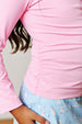 BUBBLEGUM PINK RUCHED TOP