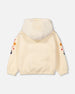 Quilted Fleece Hooded Top With Pocket Off White