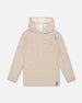 Long Sleeve Super Soft Brushed Jersey Hooded Tee Heather Beige