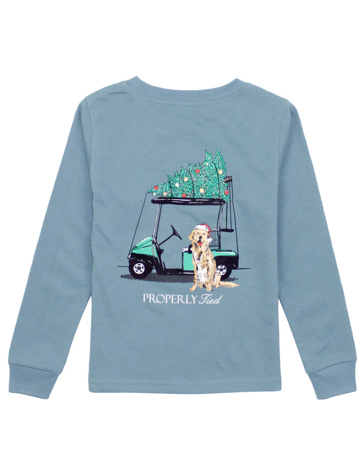 Boys Santa's Caddy LS Steel Blue